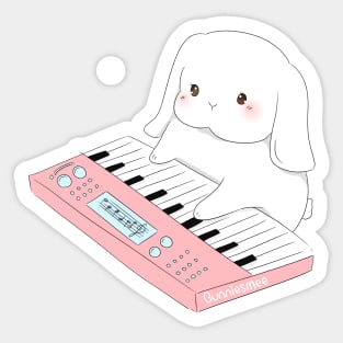 Pink Pianist Bunny  | Bunniesmee Sticker
